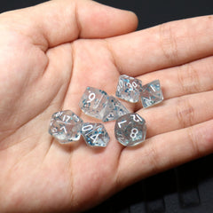 28pcs 4sets Acrylic Golden Foil Board Game Dice Polyhedral Table RPG Dice