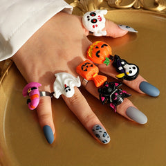 Halloween Pumpkin Candy Ghost Grim Reaper Ring Party Gift