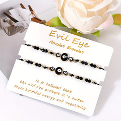2pcs Funky Eye Round Beads Bracelet Jewelry for Men Women