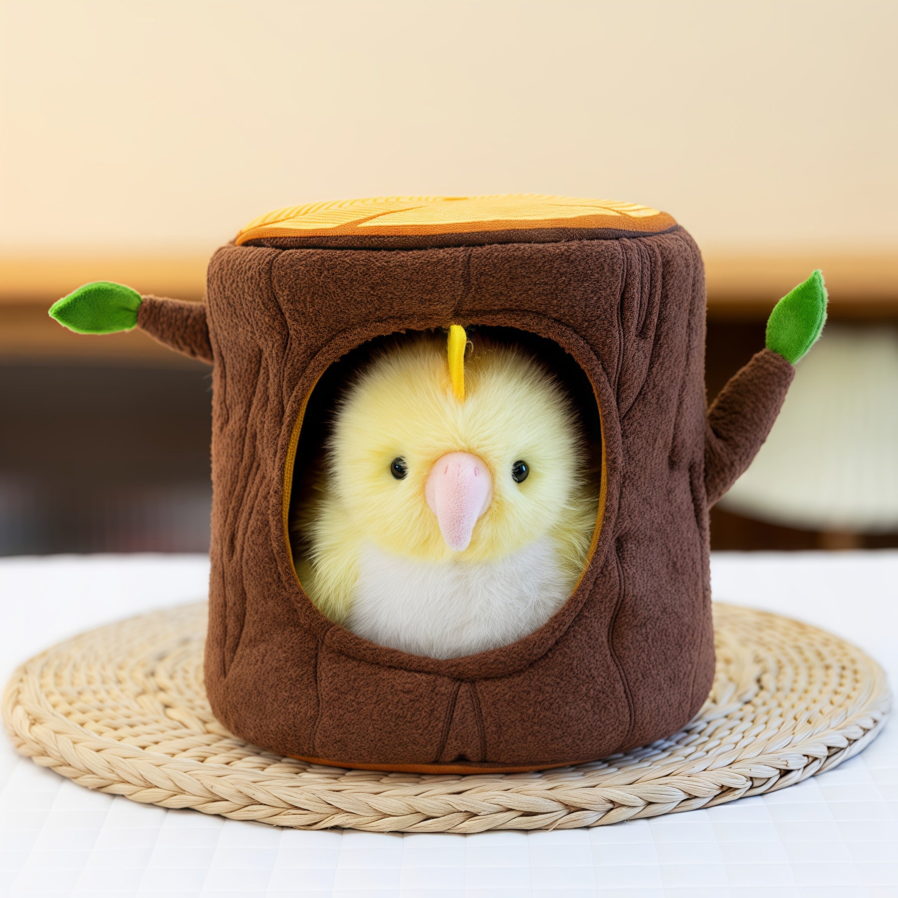 2pcs Elf Series Bird Plush Toys Sparrow & Parrot Avian Dolls