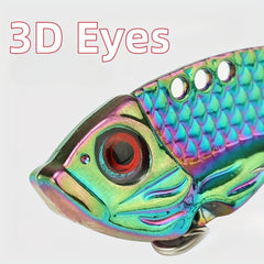 Colorful Vib Lure Dragon Scale Zinc Alloy Stripe Curled Mouth 3g-10g