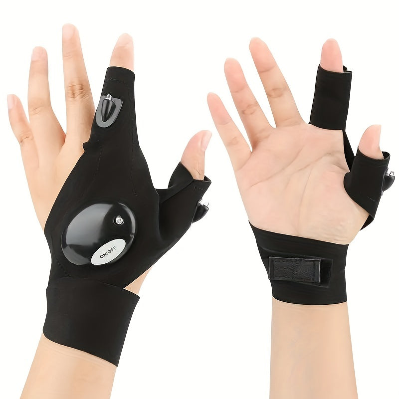 LED Flashlight Gloves for Camping Night Fishing
