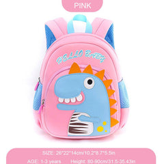 3D Dinosaur Cartoon Kids Backpack for School