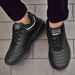 Men's Lace up Sneakers Comfortable PU Leather Upper