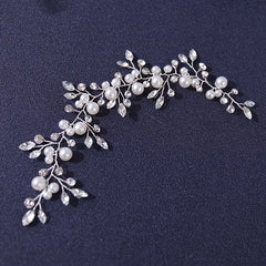 Silver Rhinestone Flower Hair Comb Bridal Hair Clips