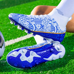 Boys High Top Non Slip Football Cleat with Spikes- Professional Soccer Shoes