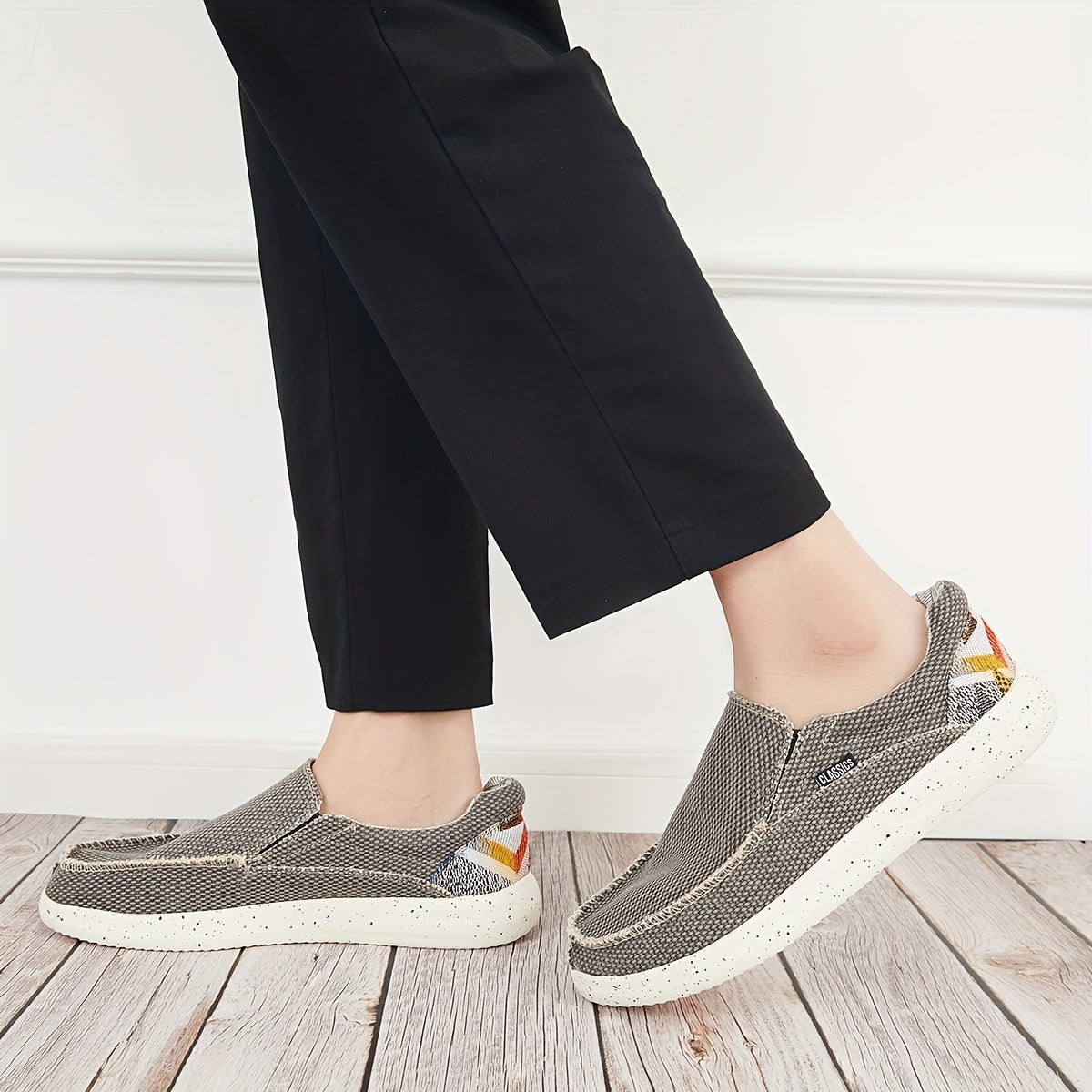 Men's Slip On Canvas Loafer Shoes Anti-Skid Walking Shoes