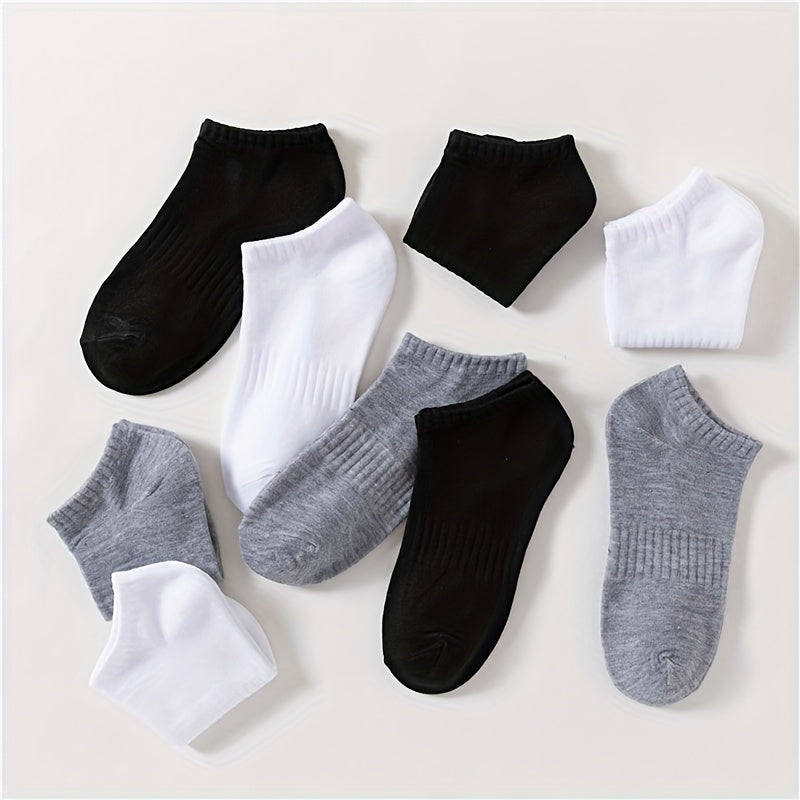 9 Pairs Solid Ankle Socks Women's Stockings & Hosiery