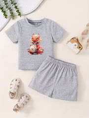 Toddler Kid 2pcs Bottoming Set Short Sleeve T shirt & Matching Shorts