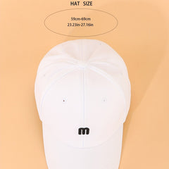 M Embroidery Baseball Cap Casual Sunscreen Dad Hat Breathable Sports Hats