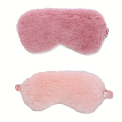 2pcs Plush Soft Sleep Eye Mask Blackout Comfortable Blindfold