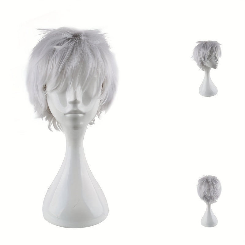 Men's 12in Anime Short Wig Cosplay Party Fiber Wig