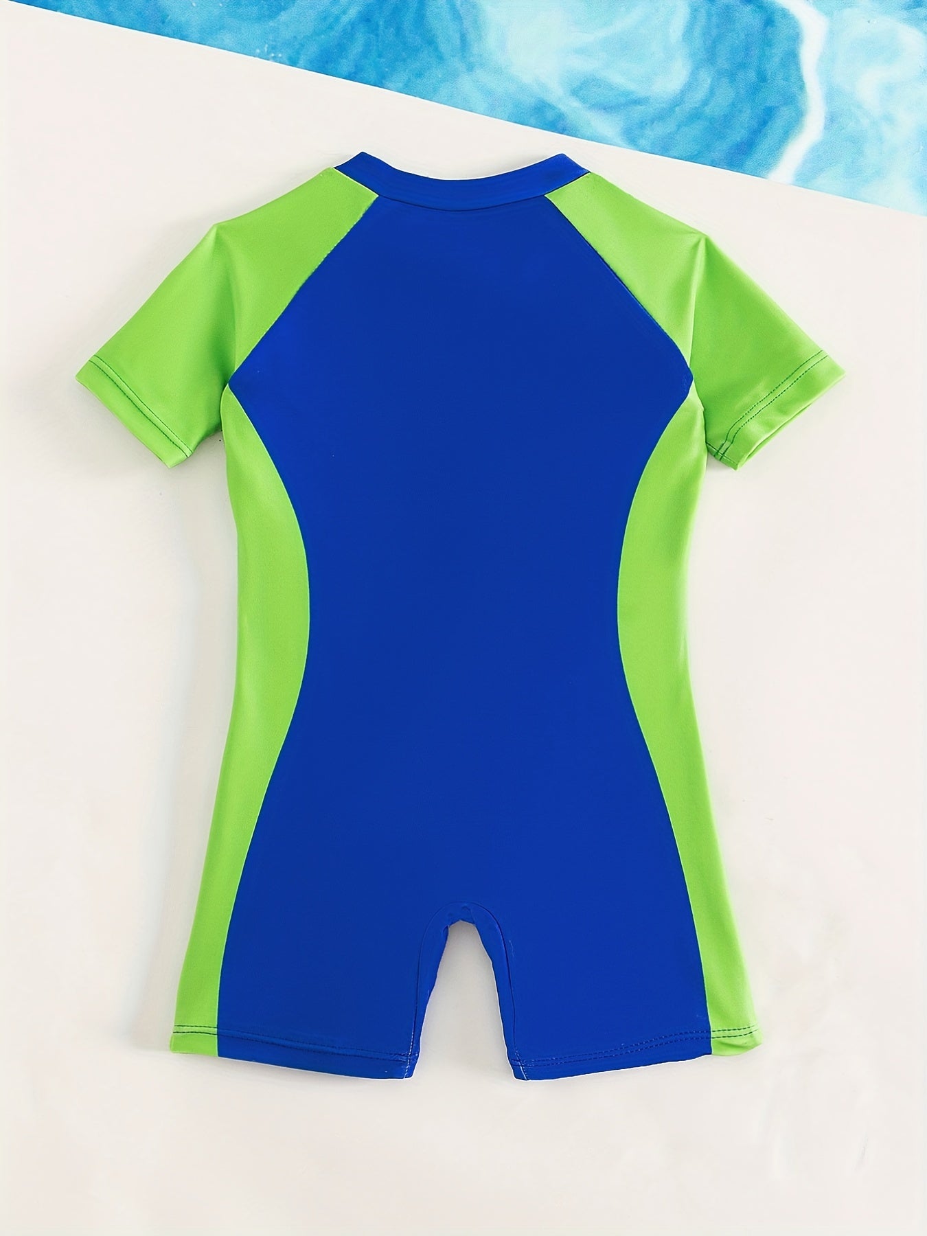 Kids Sun Protection Zip Up Onesie Swimsuit Short Sleeved