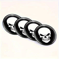 4pcs Skeleton Skull Car Wheel Center Hub Cap Stickers 56mm Car Accessories