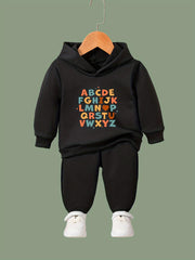 2pcs Sweet Alphabet Graphic Hoodies Pants Set Outfits Spring Fall