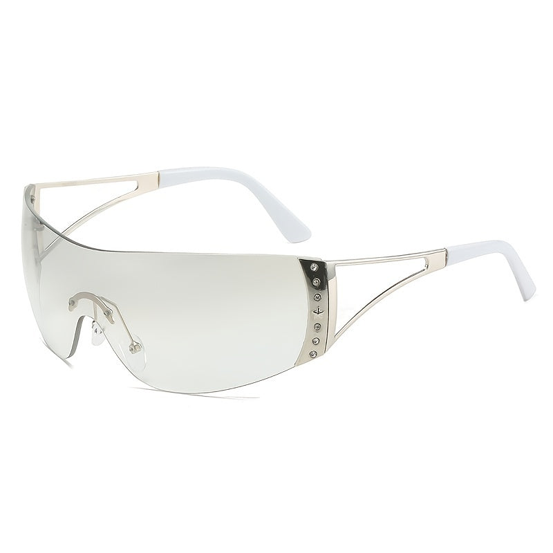 Frameless Y2K Sunglasses Sports Rhinestone Sunglasses