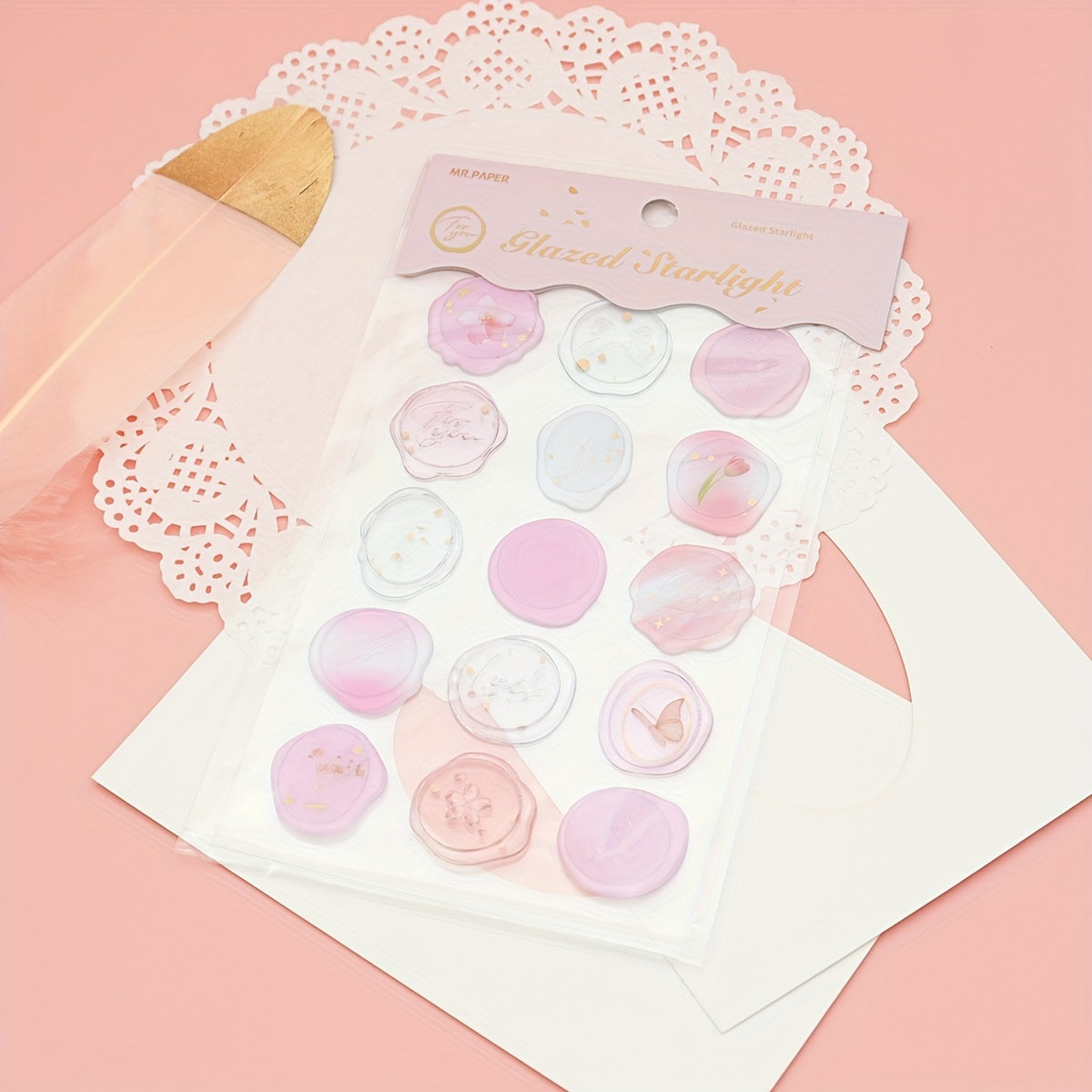 DIY Butterfly Flower Lacquer Drop Glue Stamp Stickers 15pcs
