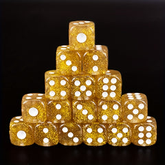 12pcs Set 16mm Transparent Crystal Dice for Party Family Games