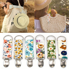 Flower Pattern Hat Clip On Bag Hat Holder For Handbag Backpack Luggage