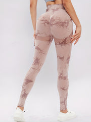 Tie Dye Slim Fit Yoga Leggings High Waist Gym Running Pants