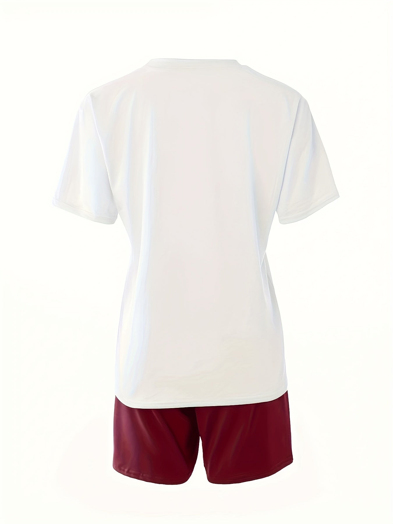 Letter & Number Print Tee & Biker Shorts Set