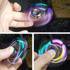 Metal Flower Fidget Spinner Purple & Pink Floral Smooth Rotating Toy