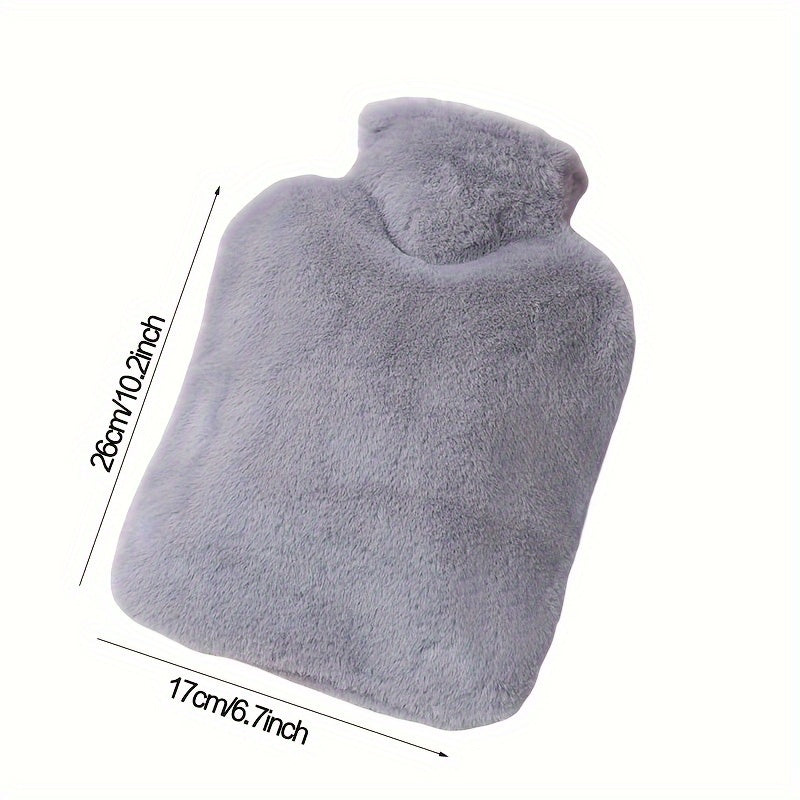 Portable Hot Water Bag with Plush Cover Large Capacity PVC Hand Warmer