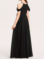Girls Cold Shoulder Bridesmaid Dress For Wedding Evening