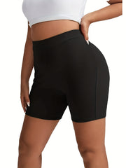 Women's Plus Solid High Rise High Stretch Biker Shorts