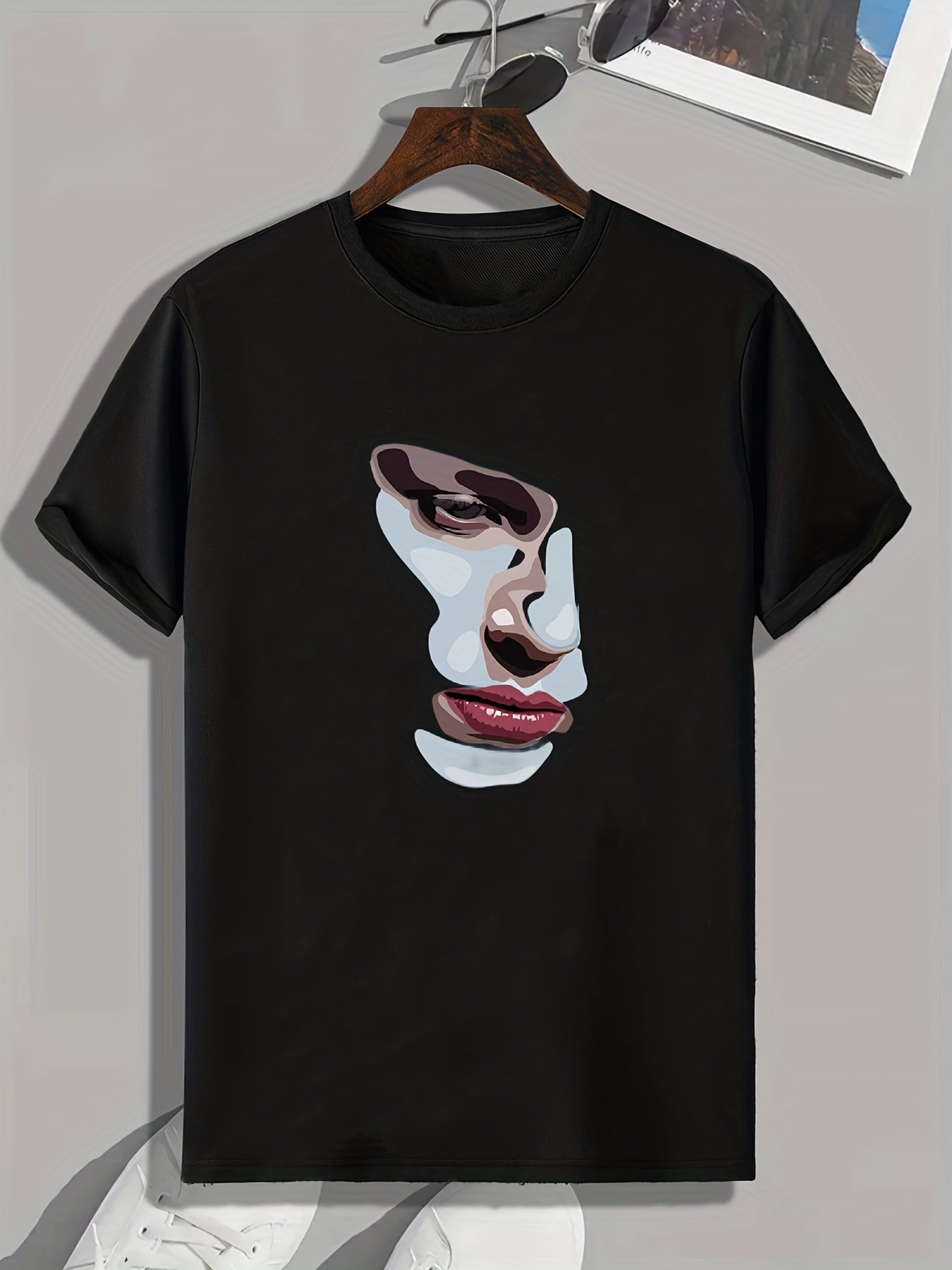 Beauty Portrait Print Men's Comfy T-shirt for Outdoor Summer