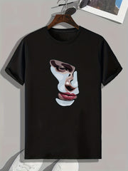 Beauty Portrait Print Men's Comfy T-shirt for Outdoor Summer