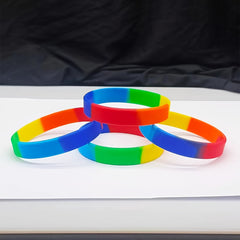 Rainbow Silicone Bracelet Sporty Style Wristband