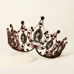Baroque Crown Bridal Crystal Tiara Crown Gothic Wedding Headpiece Vintage