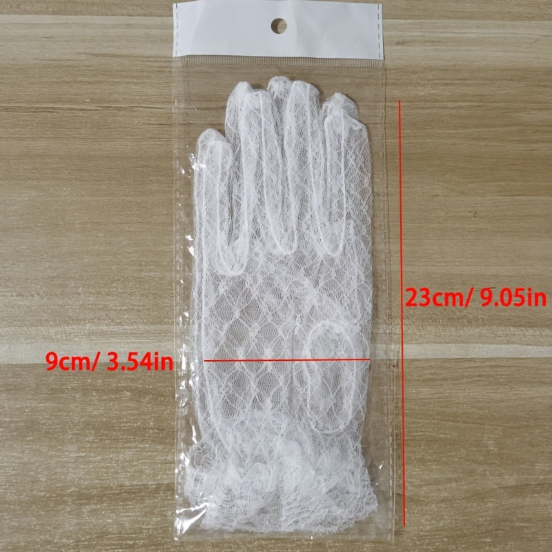 Christmas Bridal Lace Gloves for Wedding Performances