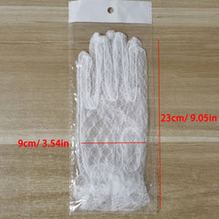 Christmas Bridal Lace Gloves for Wedding Performances