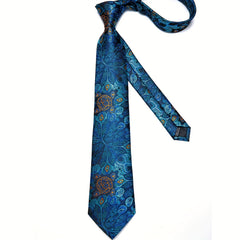 Paisley Striped Silk Tie Set for Men