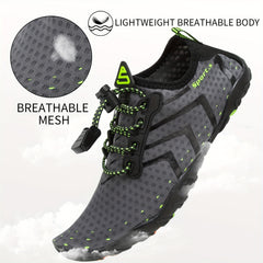 Men's No Tie Aqua Shoes Adjustable Draw String Hiking Trekking Shoes