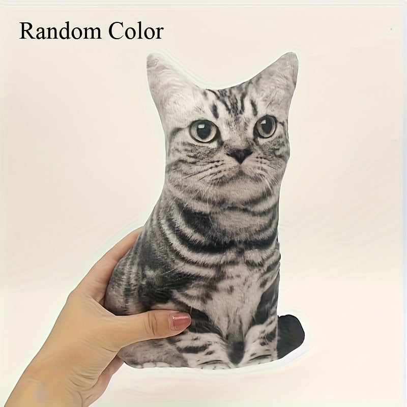 Quirky Cat Plush Toy Soft Polyester Striped Cat Plush Toy with Abstract Faces