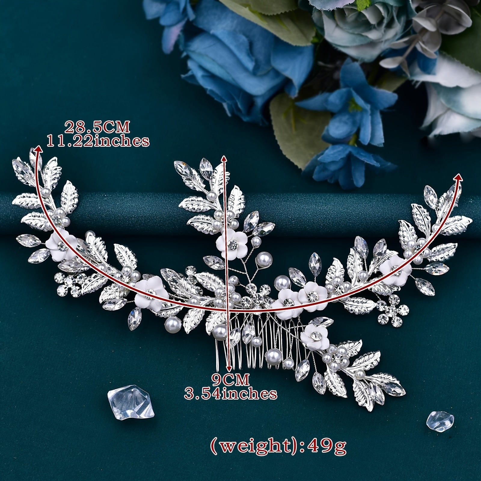Sweet Style Ceramic Floral Hair Comb for Women