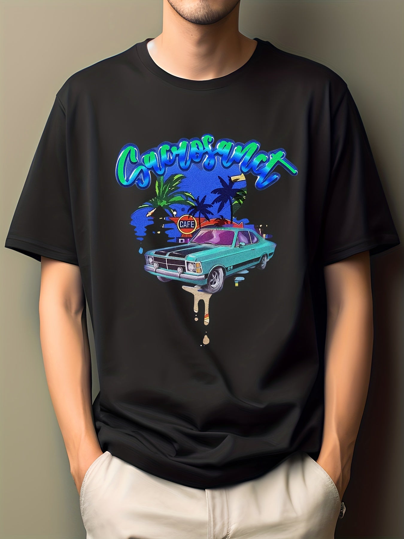 Men's Cartoon Print Hip Pop T-shirt
