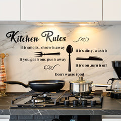 Kitchen Rules Wall Sticker Self-Adhesive Waterproof Removable 30x11.81in