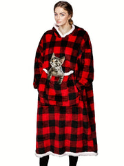 Plush Hooded Night Robe Warm & Comfy Women's Sleepwear