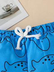 Baby Boys Cartoon Print Beach Shorts for Summer