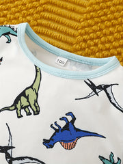 Boys Dinos Pajamas Set Long Sleeves Tops & Bottoms Comfort Cozy