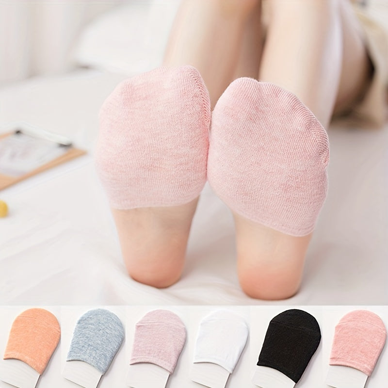 6 Pairs Solid Forefoot Socks for High Heeled Shoes Women's Stockings