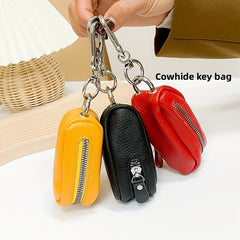 Mini Zipper Car Key Bag Solid Color Portable Storage Bag