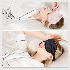 Blackout Eye Mask Embroidered Solid Blindfold for Travel Rest Yoga
