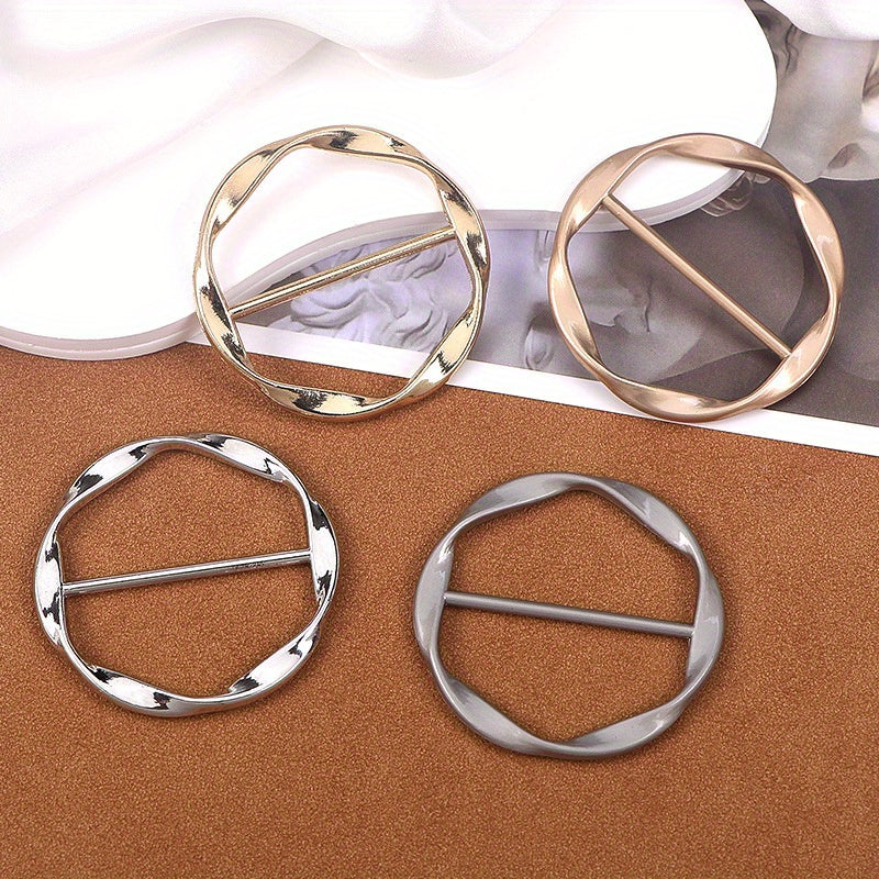 4pcs Scarf Ring Clip Round Buckle Clothing Ring