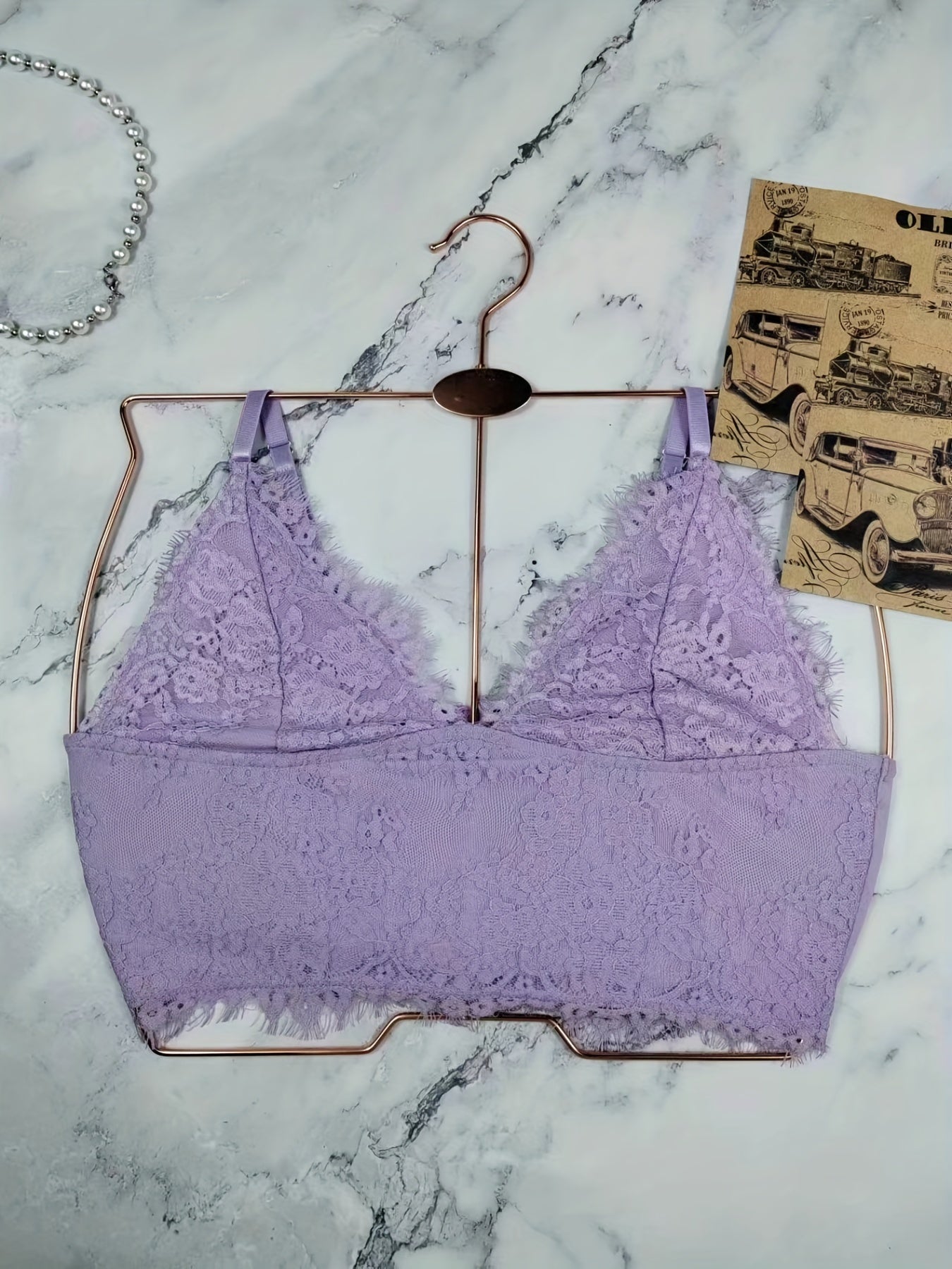 Floral Lace Cami Crop Top Backless Lingerie