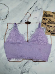 Floral Lace Cami Crop Top Backless Lingerie